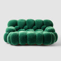 Canapé 3 places vert émeraude 230 x 105 x 75 cm en polyester bouclé forme arrondie