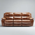 Canapé relax 3 places marron en similicuir PU 210 x 95 x 100 cm