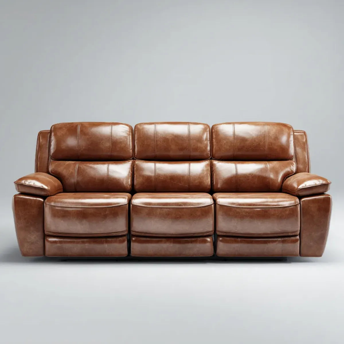 Canapé relax 3 places marron en similicuir PU 210 x 95 x 100 cm