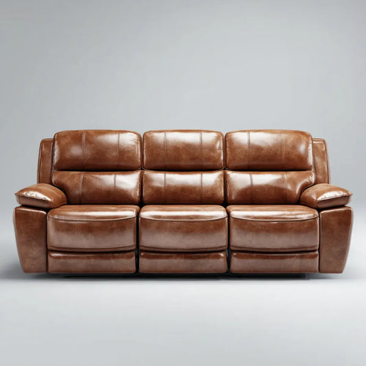 Canapé relax 3 places marron en similicuir PU 210 x 95 x 100 cm