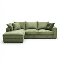 Canapé d’angle gauche 4 places vert olive en velours de polyester 260 x 160 x 85 cm